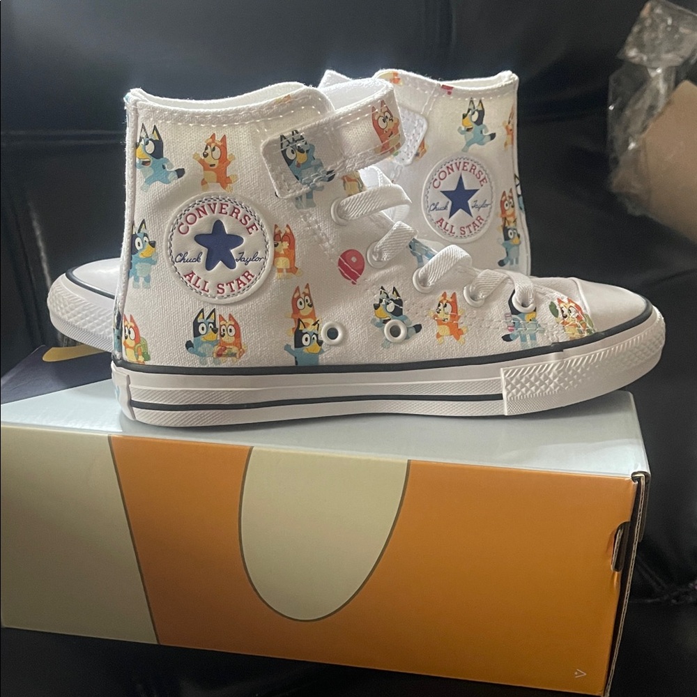 New Bluey Converse White High-Tops